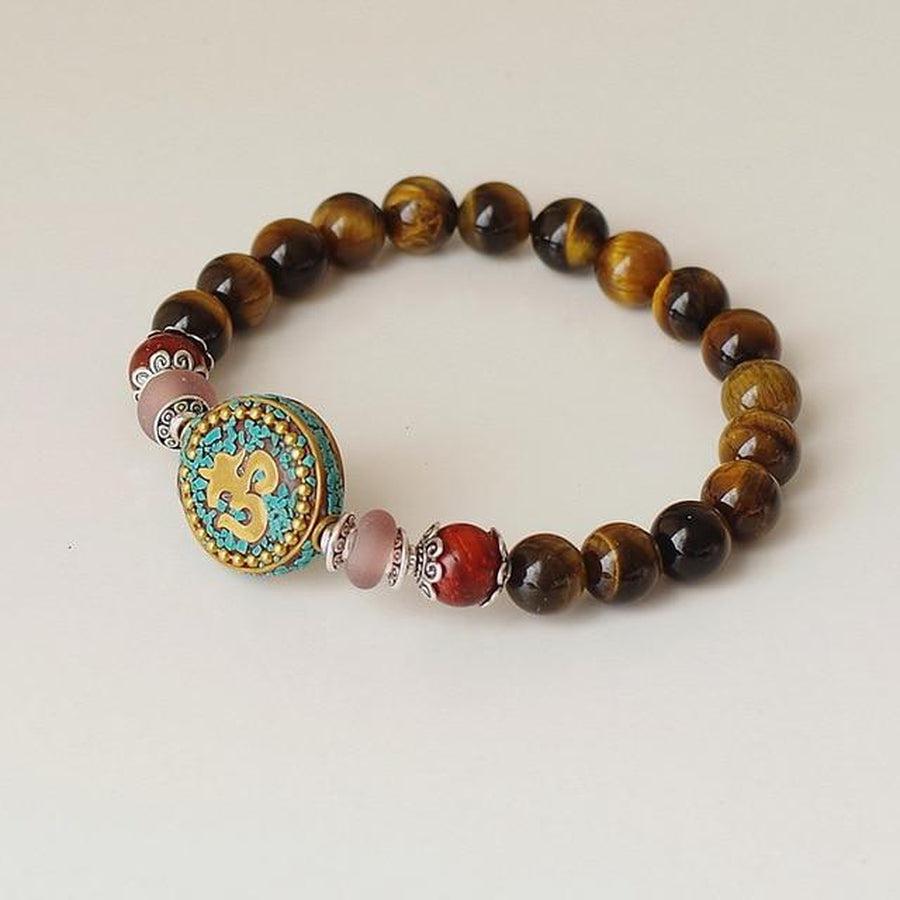 Bracelet protecteur « Om » et Œil de tigre