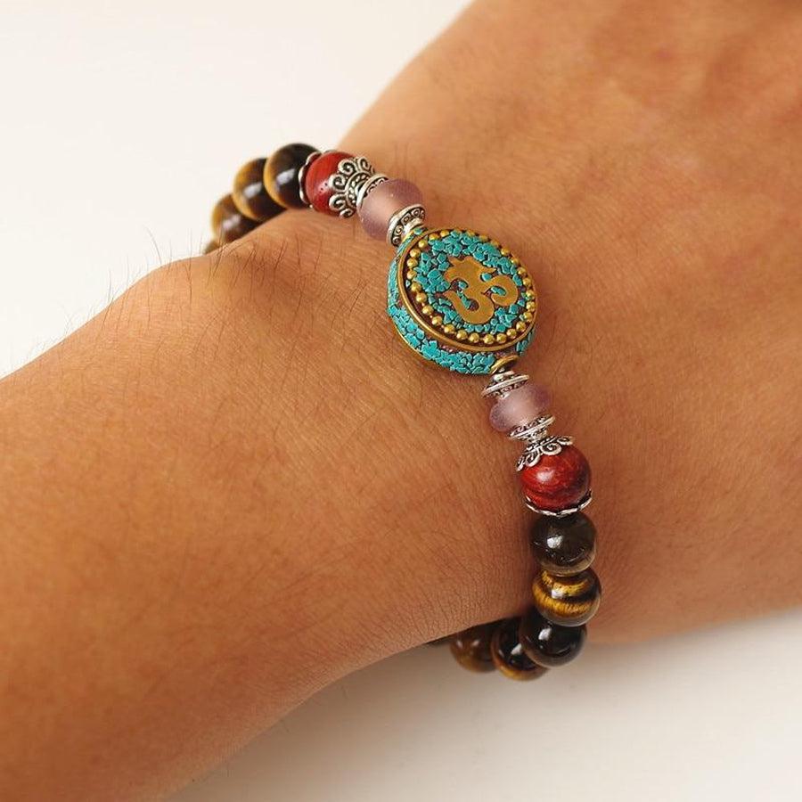 Bracelet protecteur « Om » et Œil de tigre