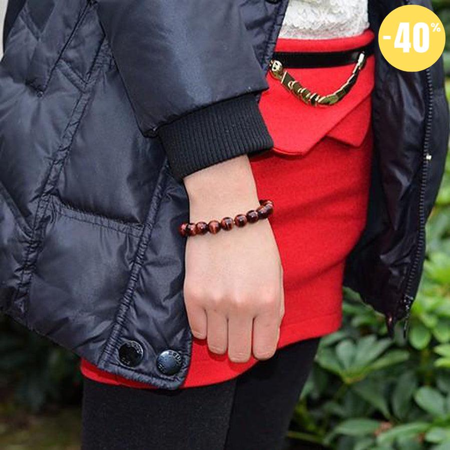 Bracelet « protection » en pierres d’Œil de tigre rouge