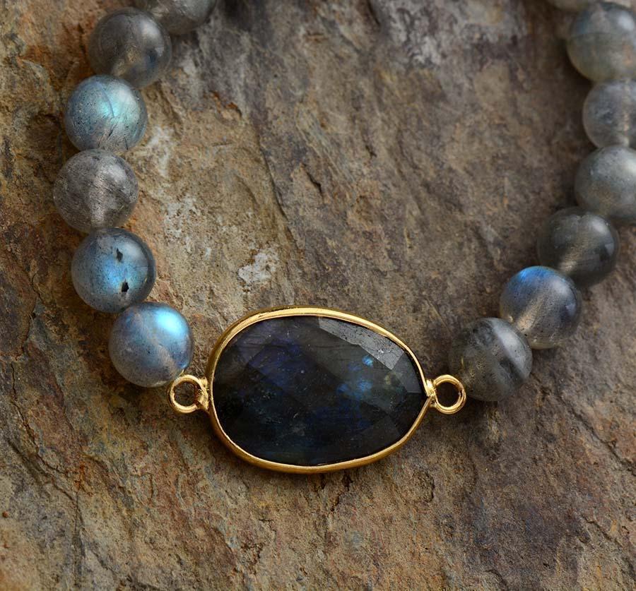 Bracelet «Protection et Régénération» en Labradorite naturelle