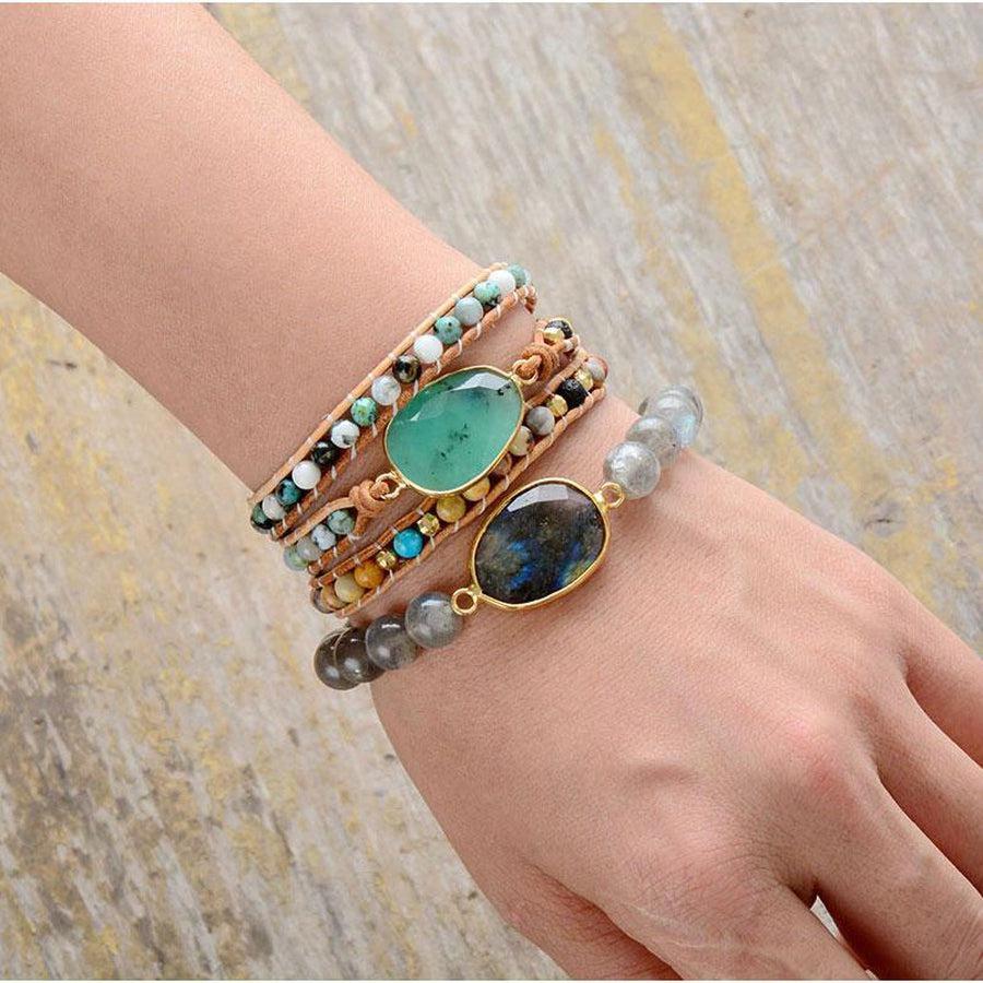 Bracelet «Protection et Régénération» en Labradorite naturelle