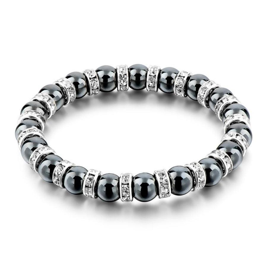 Bracelet «Purification et Vitalité» en Hématites et Cristal autrichien