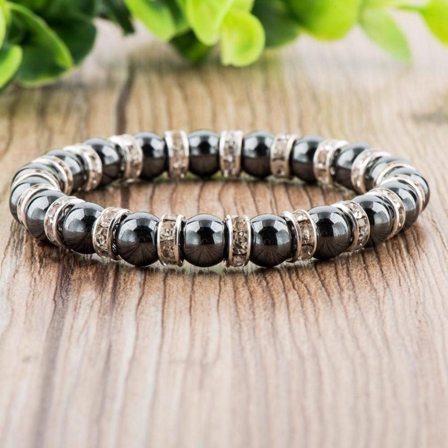 Bracelet «Purification et Vitalité» en Hématites et Cristal autrichien