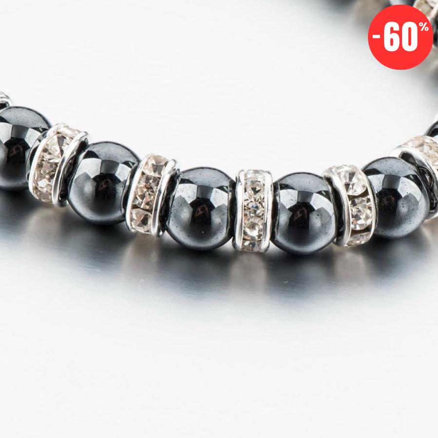 Bracelet «Purification et Vitalité» en Hématites et Cristal autrichien