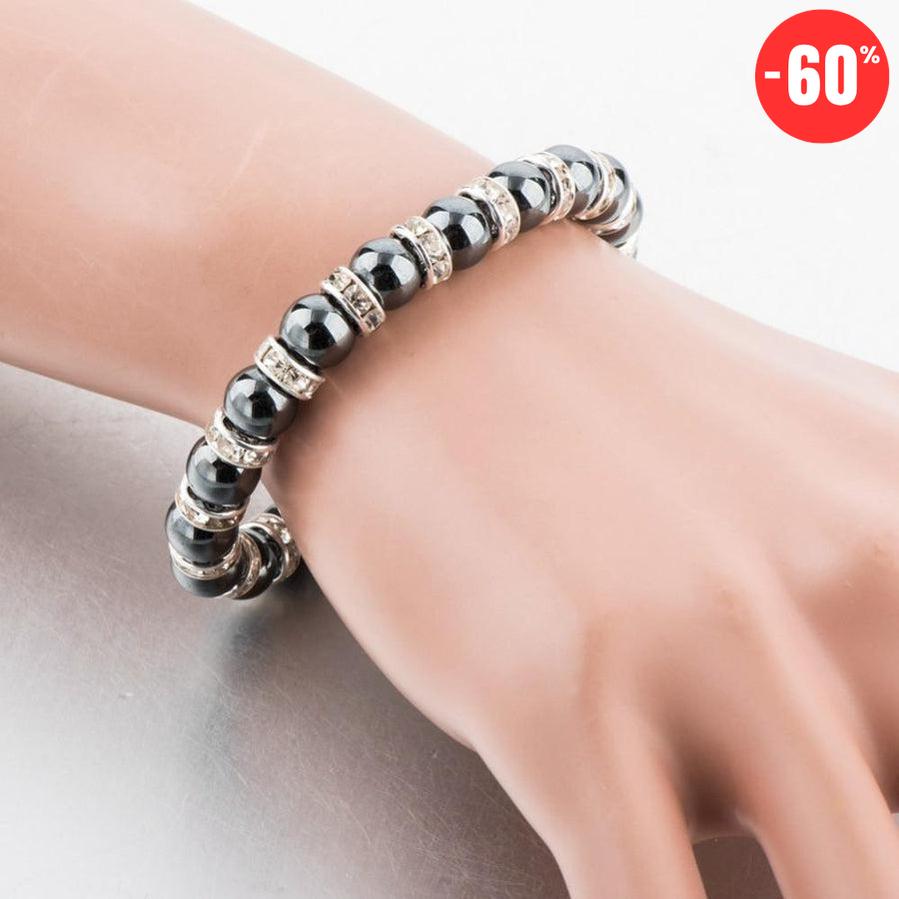 Bracelet «Purification et Vitalité» en Hématites et Cristal autrichien