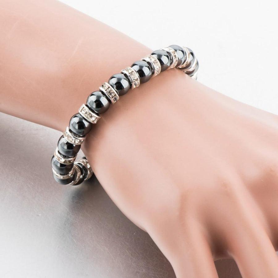 Bracelet «Purification et Vitalité» en Hématites et Cristal autrichien