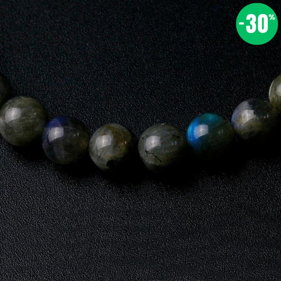 Bracelet «Régénération» en pierres de Labradorite naturelle gris bleu