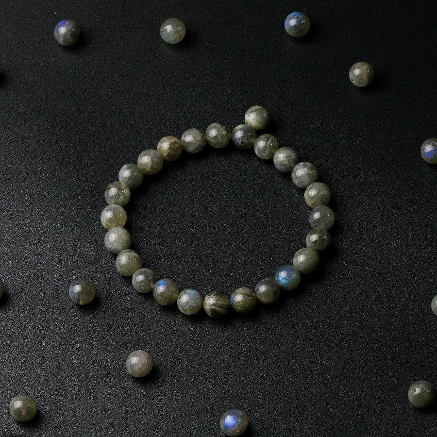 Bracelet «Régénération» en pierres de Labradorite naturelle gris bleu