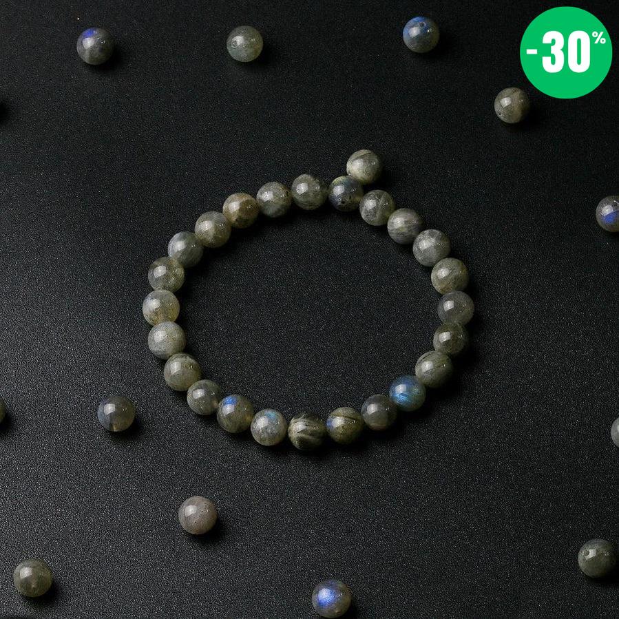 Bracelet «Régénération» en pierres de Labradorite naturelle gris bleu