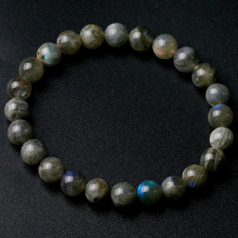 Bracelet «Régénération» en pierres de Labradorite naturelle gris bleu