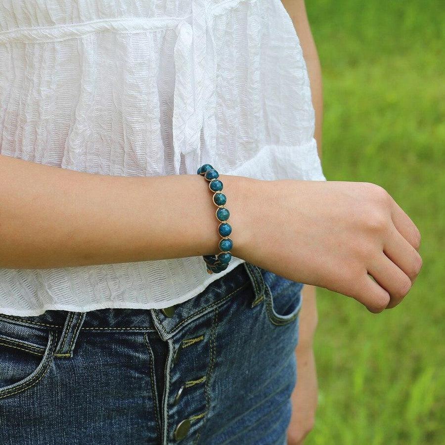 Bracelet Shamballa en Apatite naturelle