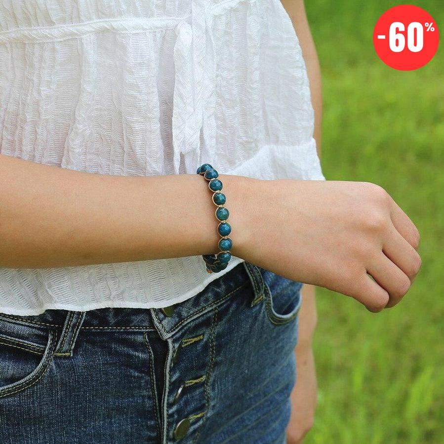 Bracelet Shamballa en Apatite naturelle