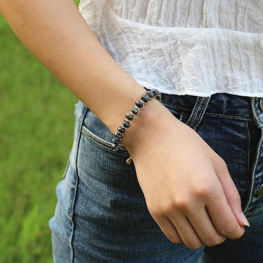 Bracelet Shamballa en Labradorite véritable
