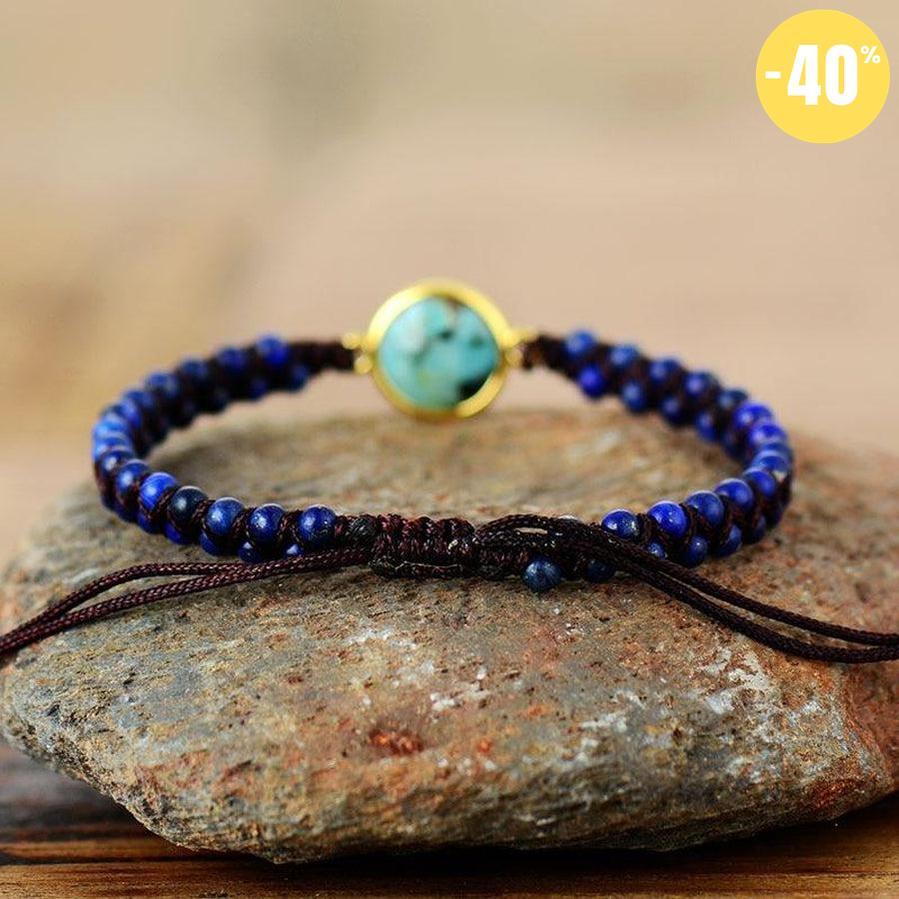 Bracelet Shamballa en Lapis Lazuli et Jaspe africain