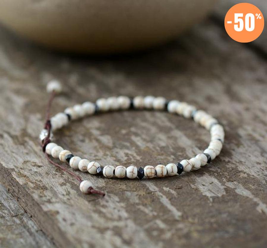 Bracelet Shamballa en Turquoise ou Howlite blanche