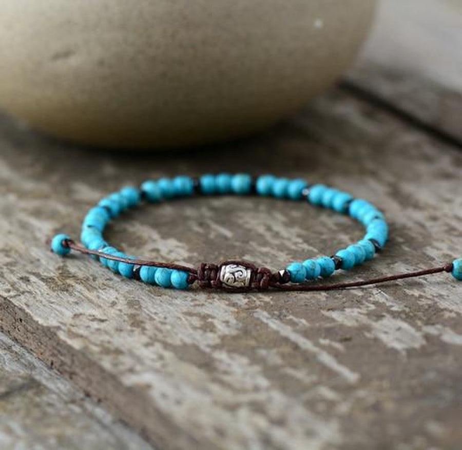 Bracelet Shamballa en Turquoise ou Howlite blanche