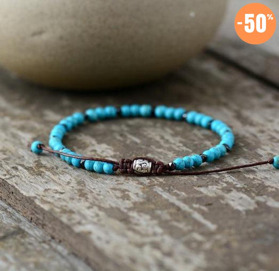 Bracelet Shamballa en Turquoise ou Howlite blanche