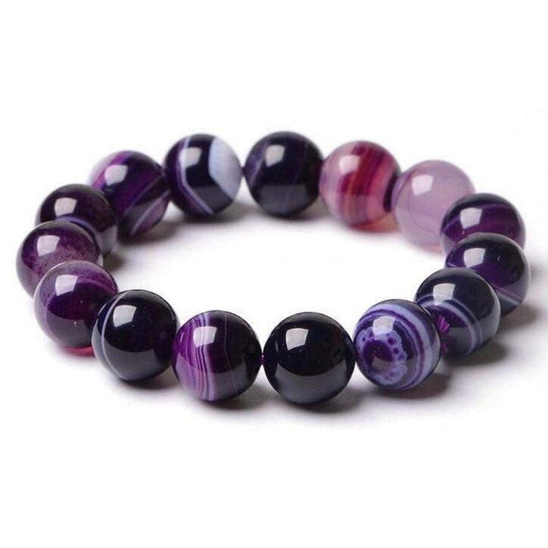 Bracelet «spiritualité» en Agate Violette