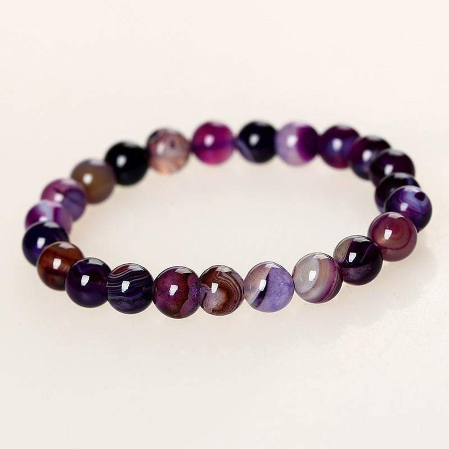 Bracelet «spiritualité» en Agates Violette