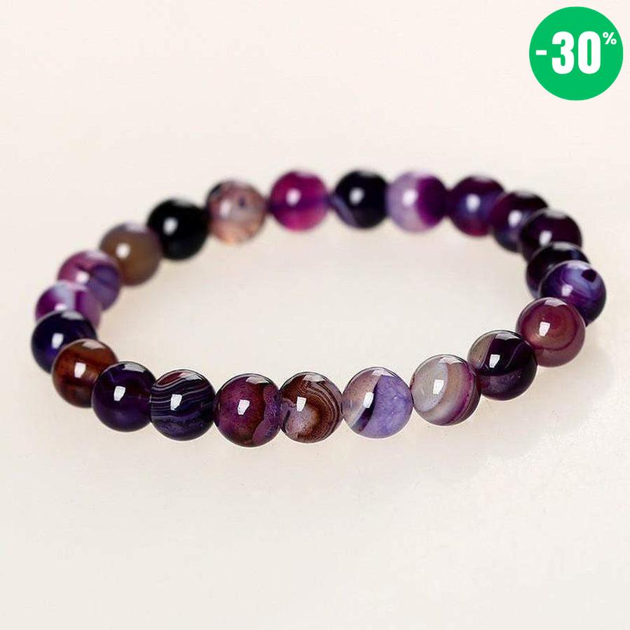 Bracelet «spiritualité» en Agates Violette