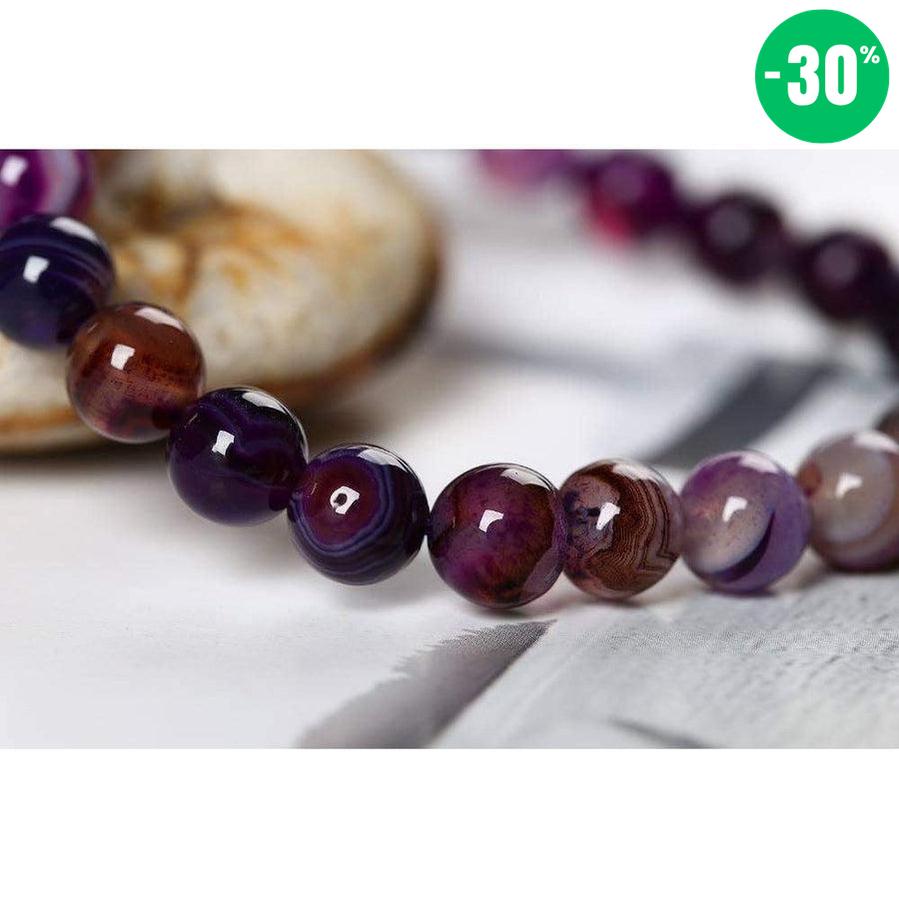 Bracelet «spiritualité» en Agates Violette
