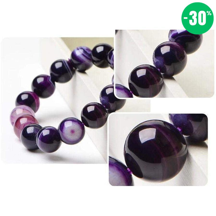 Bracelet «spiritualité» en Agates Violette