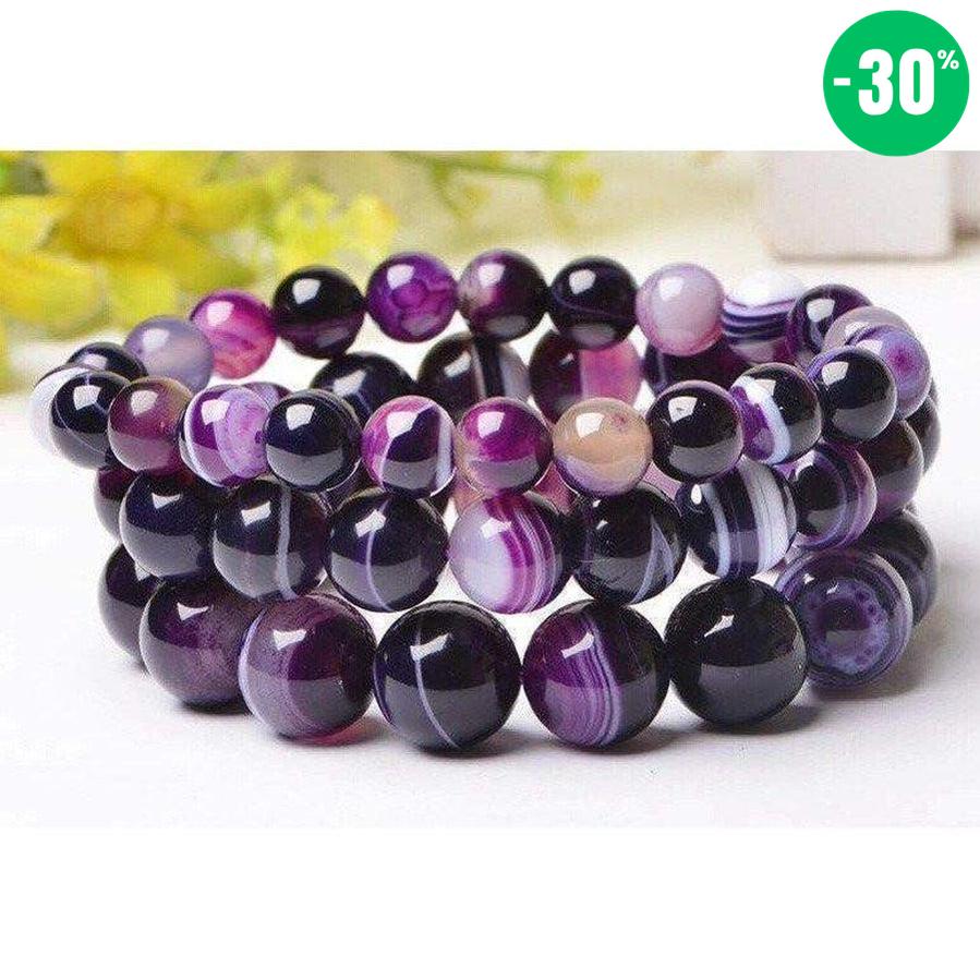 Bracelet «spiritualité» en Agates Violette