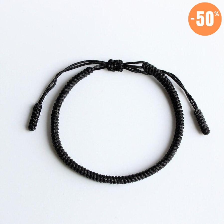 Bracelet tibétain de chance noir profond