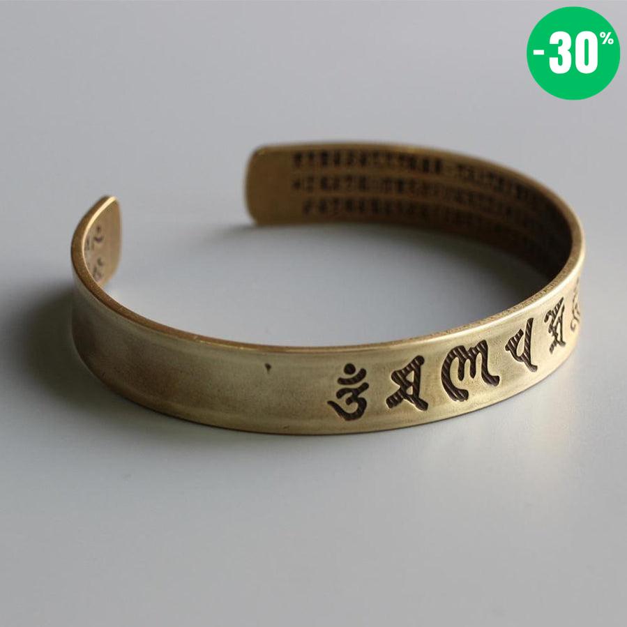 Bracelet tibétain du Sutra du cœur en laiton