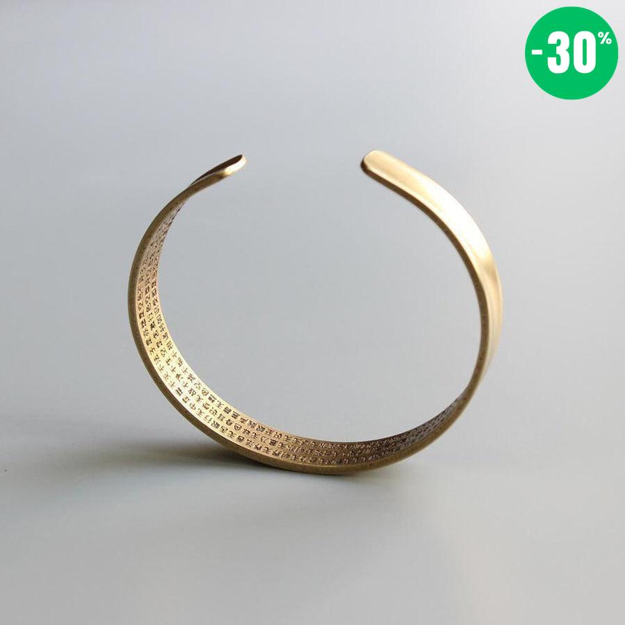 Bracelet tibétain du Sutra du cœur en laiton