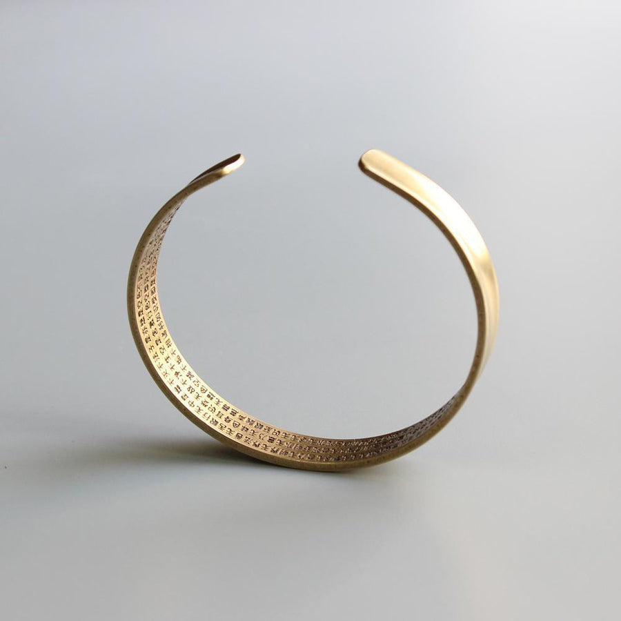 Bracelet tibétain du Sutra du cœur en laiton