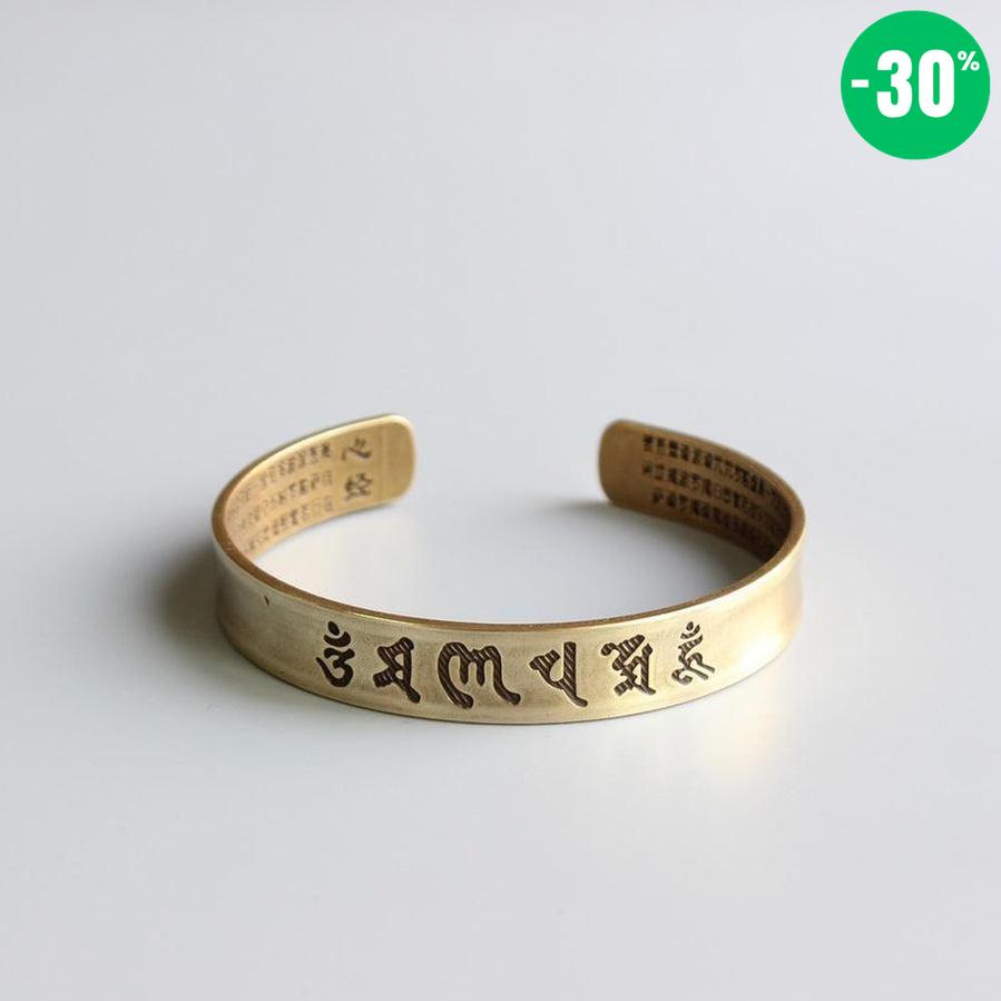 Bracelet tibétain du Sutra du cœur en laiton