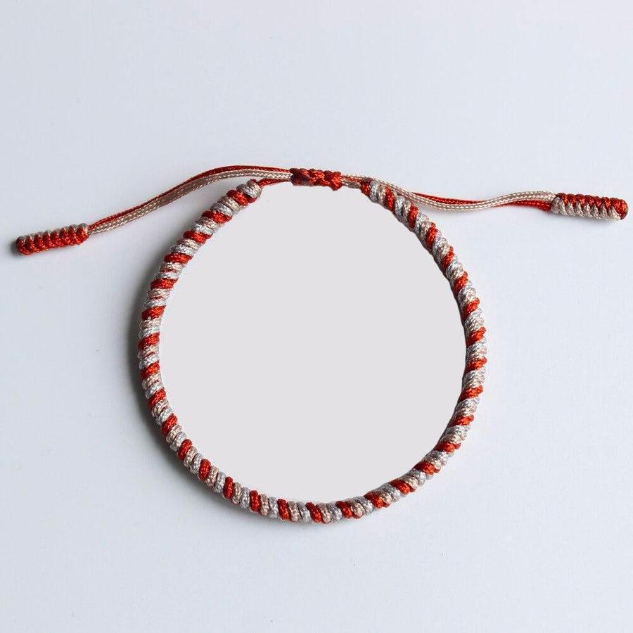 Bracelet tibétain nœud de la chance bicolore