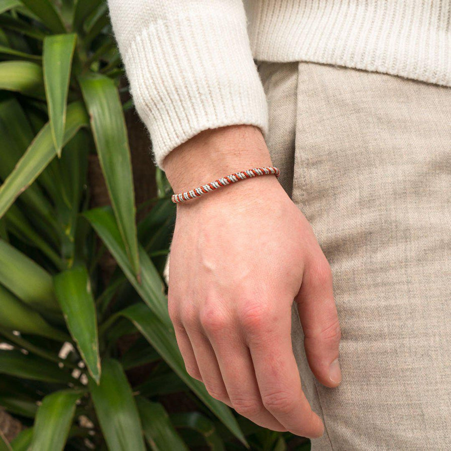 Bracelet tibétain nœud de la chance bicolore