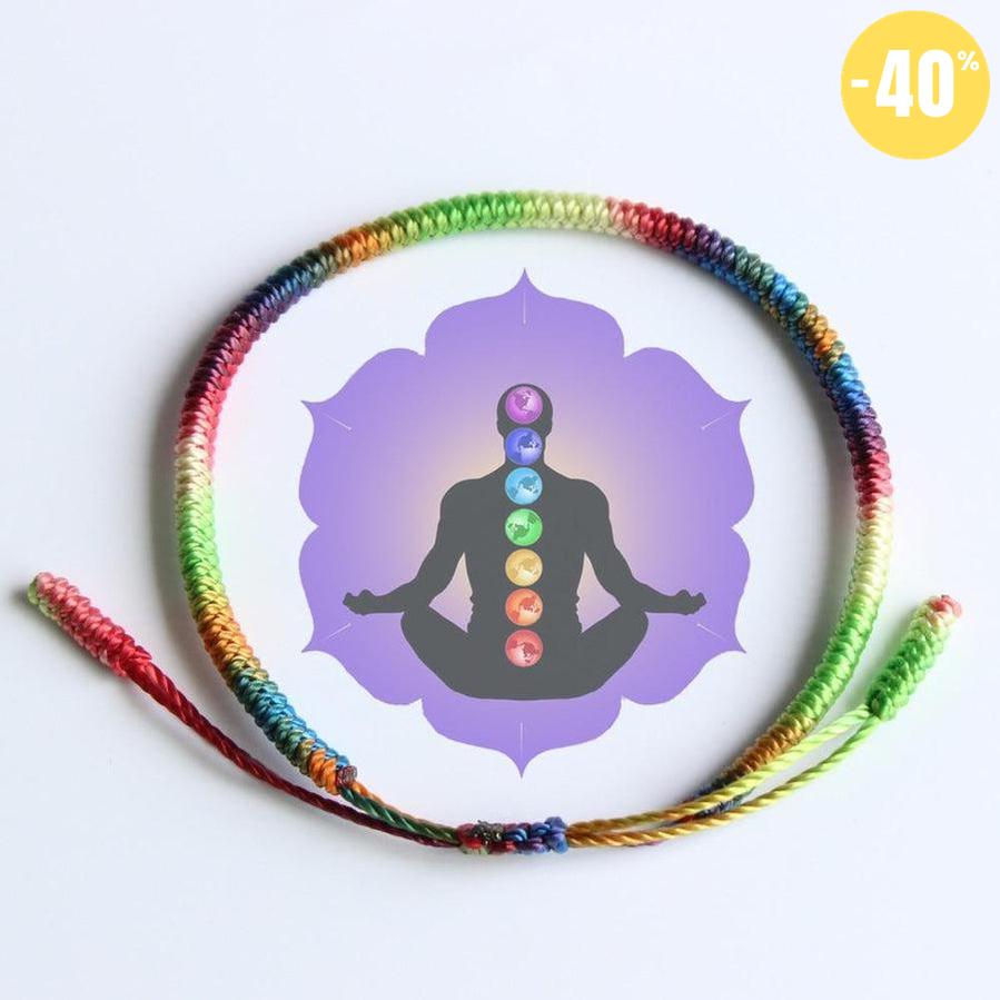 Bracelet tibétain nœud de la chance des 7 chakras