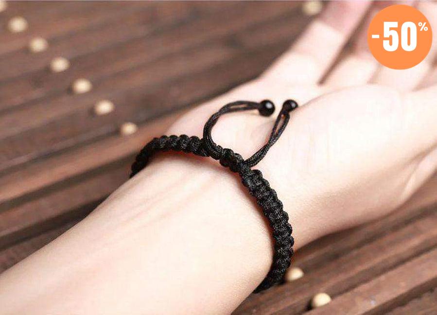 Bracelet tressé serti par une obsidienne oeil celeste