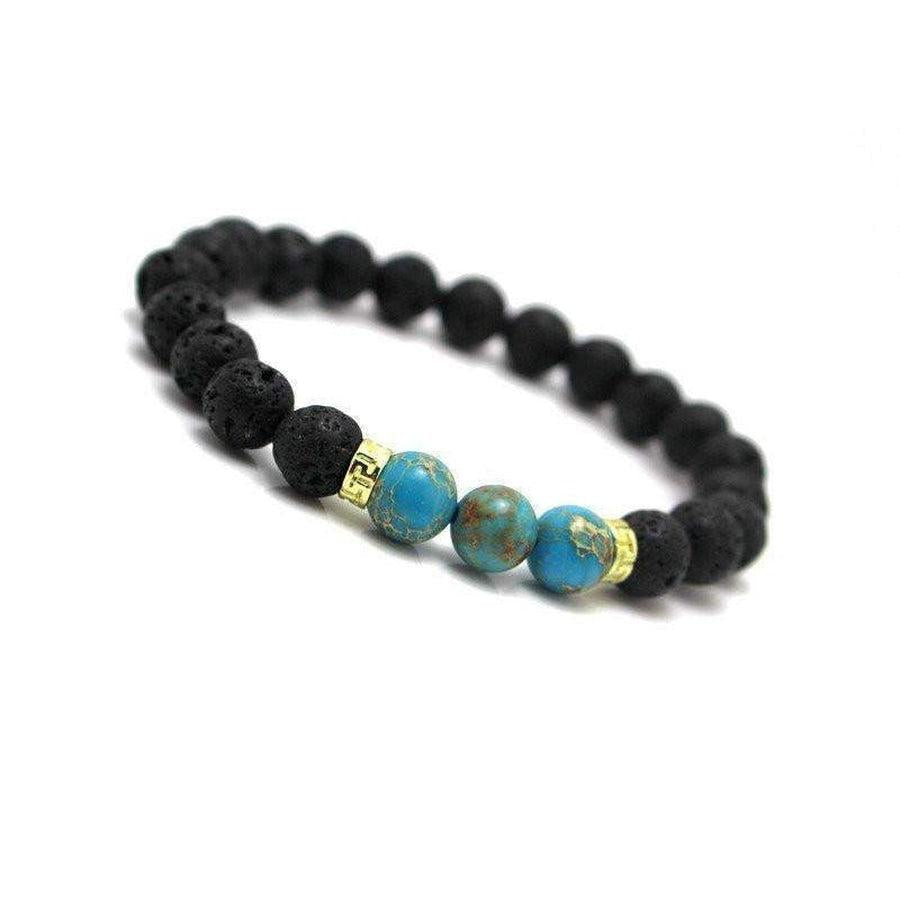 Bracelet turquoise & pierres de lave