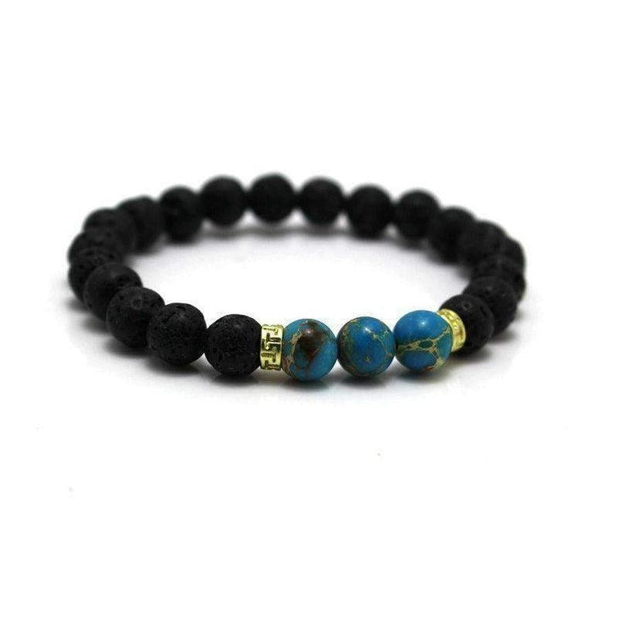 Bracelet turquoise & pierres de lave