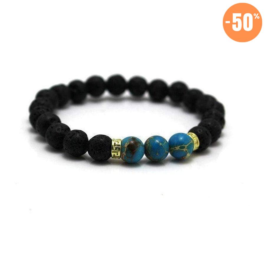 Bracelet turquoise & pierres de lave