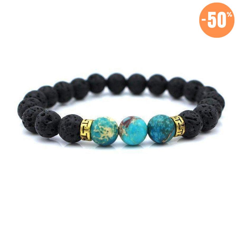 Bracelet turquoise & pierres de lave