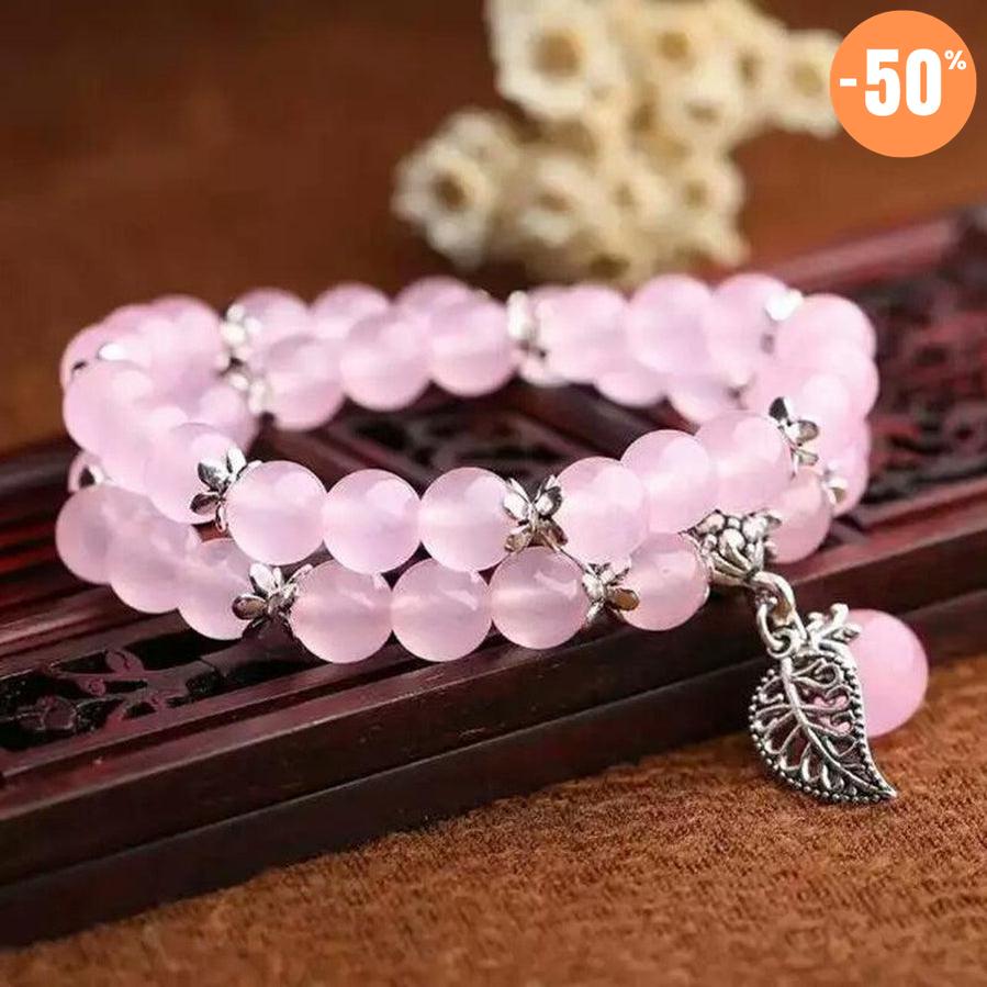 Bracelet «Vitalité et Anti-Stress» en Calcédoine Rose