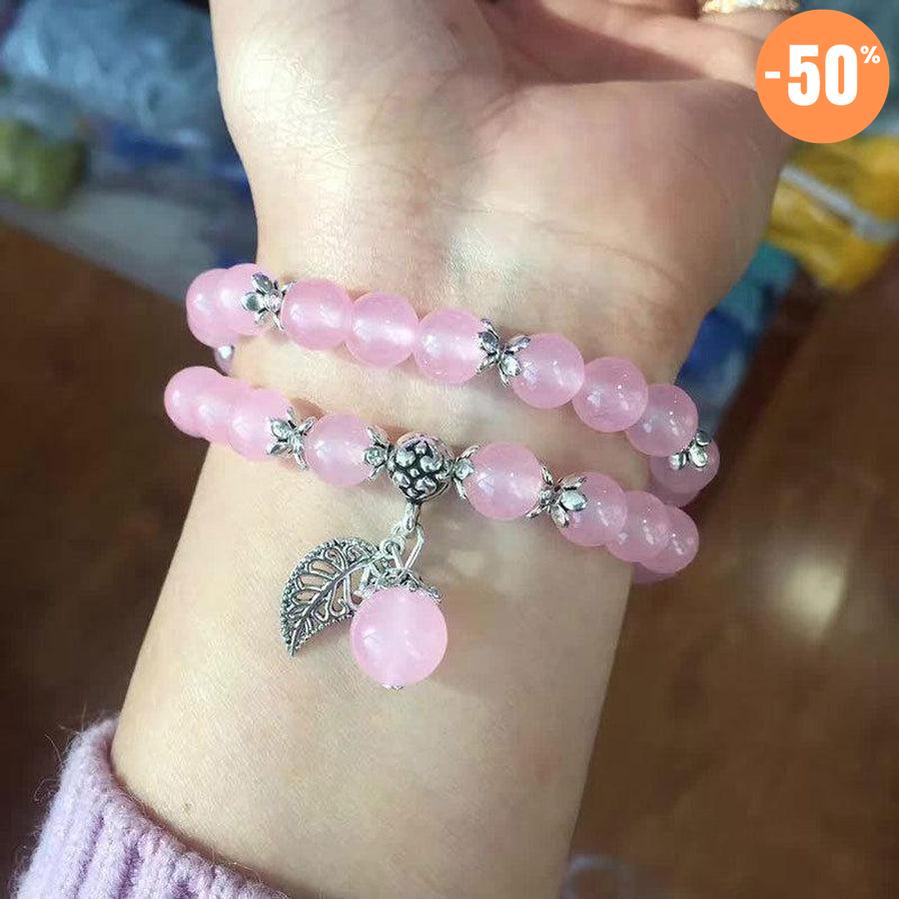 Bracelet «Vitalité et Anti-Stress» en Calcédoine Rose