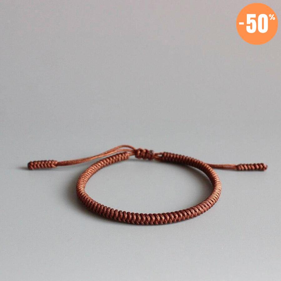 Bracelets bouddhistes unis tressés à la main