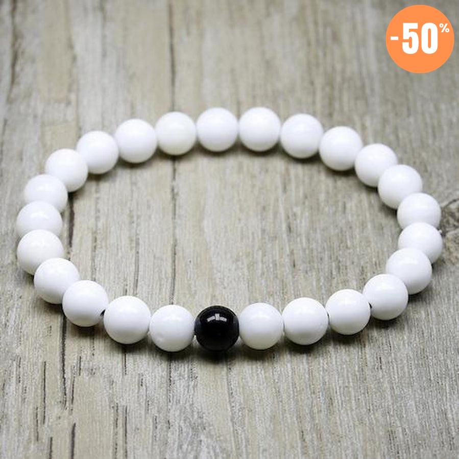 Bracelets «distance» en Onyx noir ou Howlite blanche