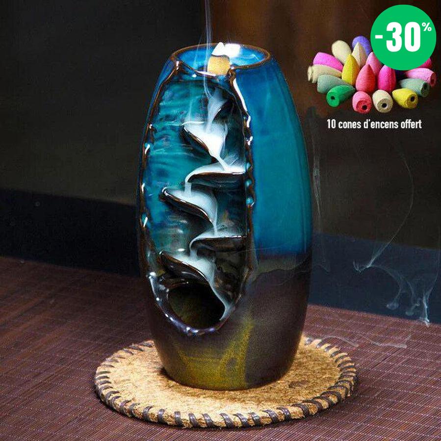 Brûleur d'encens cascade en céramique