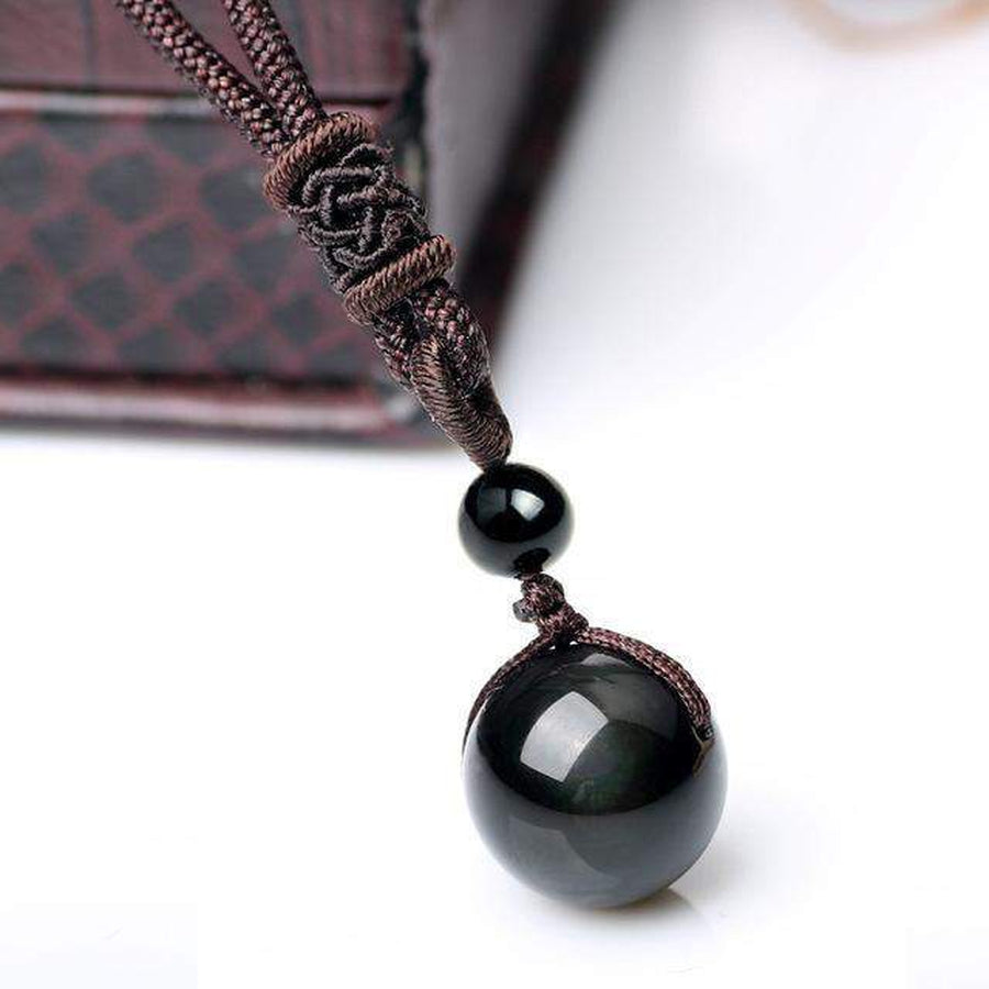 Collier avec pendentif en Obsidienne Oeil Celeste