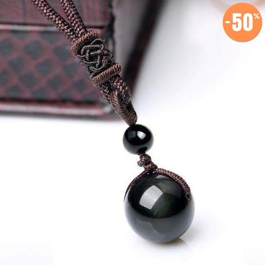 Collier avec pendentif en Obsidienne Oeil Celeste