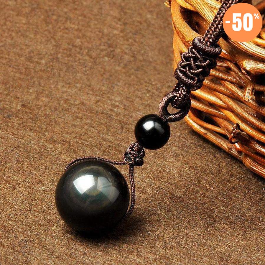Collier avec pendentif en Obsidienne Oeil Celeste