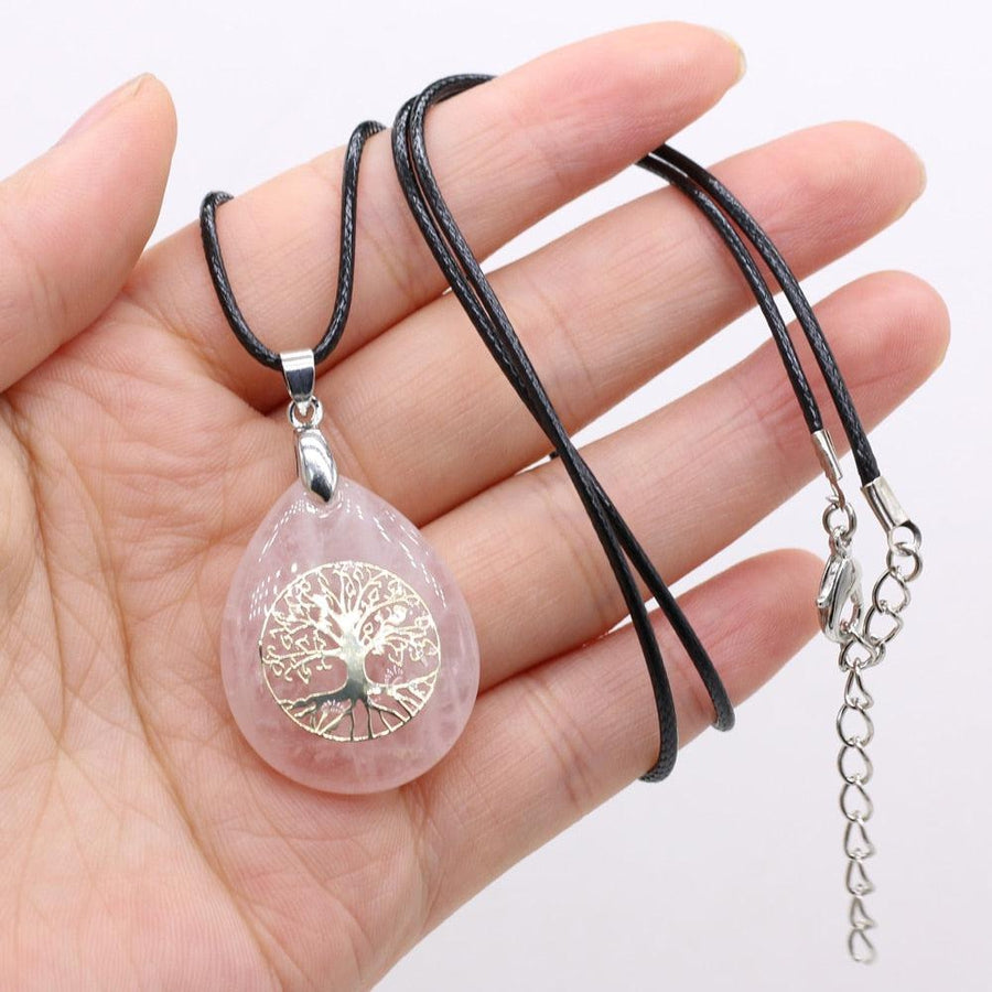 Collier pendentif « arbre de vie » en pierre naturelle
