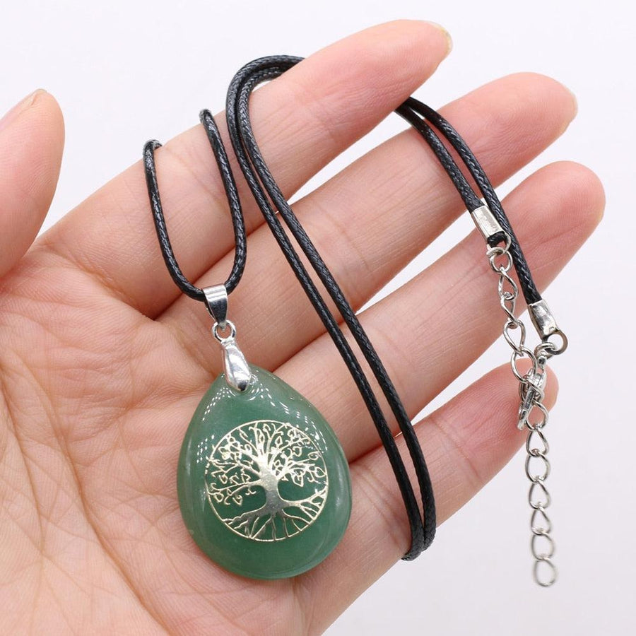 Collier pendentif « arbre de vie » en pierre naturelle